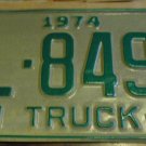 NOS 1974 FL 8493 North Carolina farm truck license plate new old stock