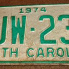 1974 FJW 233 North Carolina license plate