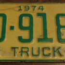 1974 FD 9184 North Carolina farm truck license plate