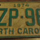 1974 DZP 967 North Carolina license plate