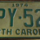 1974 DPY 520 North Carolina license plate