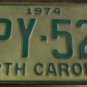 1974 DPY 520 North Carolina license plate