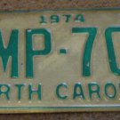 1974 DMP 703 North Carolina license plate