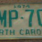 1974 DMP 703 North Carolina license plate