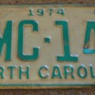 1974 DMC 144 North Carolina license plate