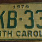 1974 DKB 337 North Carolina license plate