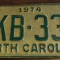 1974 DKB 337 North Carolina license plate