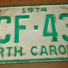 1974 DCF 430 North Carolina license plate