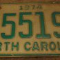 1974 D 55193 North Carolina license plate