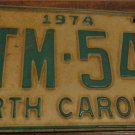 1974 CTM 544 North Carolina license plate