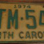 1974 CTM 544 North Carolina license plate