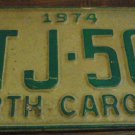 1974 CTJ 500 North Carolina license plate