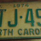 1974 CTJ 499 North Carolina license plate
