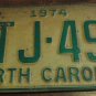 1974 CTJ 499 North Carolina license plate