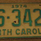 1974 CS 3427 North Carolina license plate