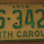 1974 CS 3427 North Carolina license plate