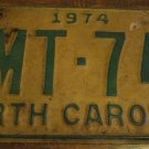 1974 CMT 744 North Carolina license plate