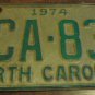 1974 CCA 839 North Carolina license plate