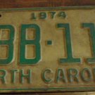 1974 CBB 118 North Carolina license plate