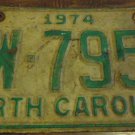 1974 BW 7956 North Carolina license plate