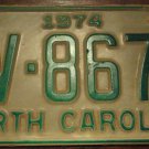 1974 BV 8676 North Carolina license plate