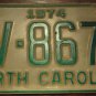 1974 BV 8676 North Carolina license plate