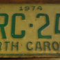 1974 BRC 241 North Carolina license plate