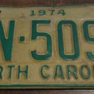 1974 BN 5097 North Carolina license plate
