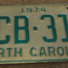 1974 BCB 314 North Carolina license plate