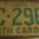 1974 BC 2963 North Carolina license plate