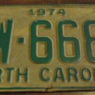 1974 AW 6682 North Carolina license plate