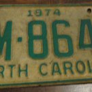 1974 AM 8643 North Carolina license plate