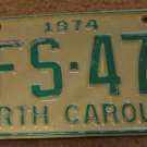 1974 AFS 472 North Carolina license plate