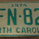 1974 AFN 824 North Carolina license plate