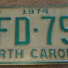 1974 AFD 797 North Carolina license plate