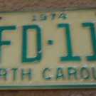 1974 AFD 112 North Carolina license plate