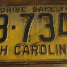 1960 YB 7345 North Carolina license plate