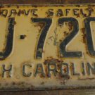 1960 BJ 7200 North Carolina license plate