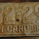 1950 732 292 North Carolina license plate aluminum
