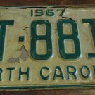 1967 BT 8813 North Carolina license plate