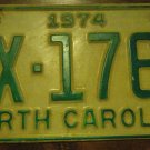 1974 AX 1764 North Carolina license plate