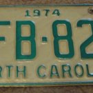 1974 AFB 820 North Carolina license plate