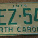 1974 AEZ 547 North Carolina license plate