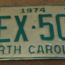 1974 AEX 508 North Carolina license plate