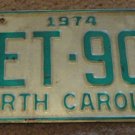 1974 AET 908 North Carolina license plate