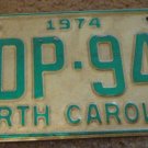 1974 North Carolina license plate ADP 947