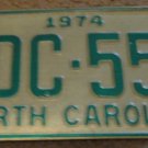 1974 North Carolina license plate ADC 550