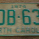 1974 North Carolina license plate ADB 630