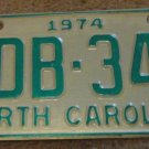1974 North Carolina license plate ADB 346