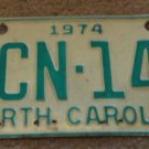 1974 North Carolina license plate ACN 148